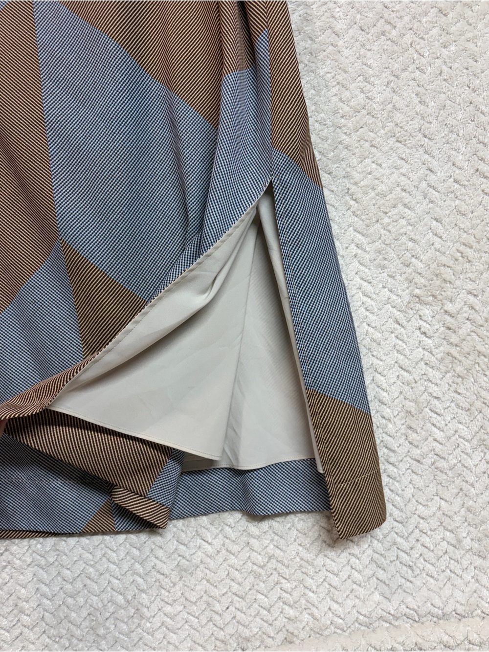 MM.LaFleur Size 10 Geometric Colorblock Midi Skirt Mod Retro Workwear 70s - Picture 9 of 11